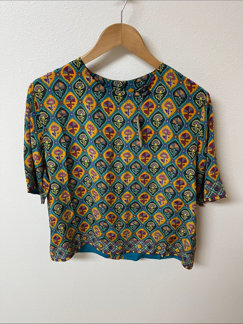 Tanvi Kedia from Anthropologie silk Geometric  Women’s blouse size M NWT